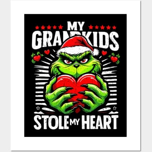 My Grandkids Stole My Heart Funny Christmas Vintage Posters and Art